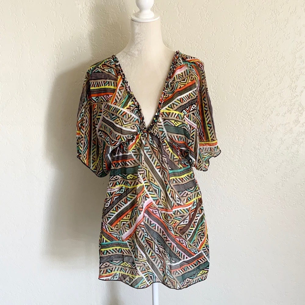 Women’s Multi-Color Printed Swim Cover-Up Tunic